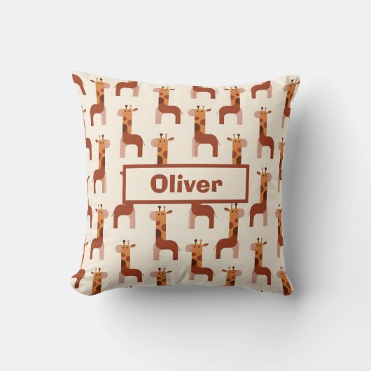 Cute Geometrische Giraffe Patroon Kussen (Voorkant)