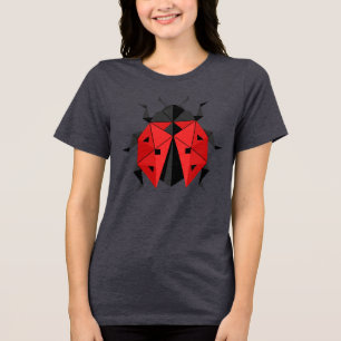 Cute Geometrische Origami Lieveheersbeestje Grafis Tri-Blend Shirt