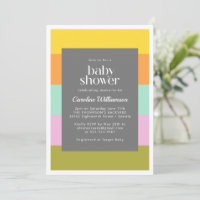 Cute Geometrische Strepen Helder Pastel Baby Showe