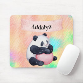 Cute Gepersonaliseerd Baby Panda Beer Waterverf Pa Muismat