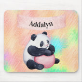 Cute Gepersonaliseerd Baby Panda Beer Waterverf Pa Muismat (Voorkant)