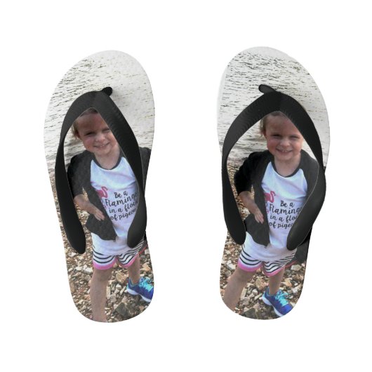 Cute Gepersonaliseerd fotoontwerp Kinder Teenslippers (Voetbed)