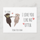 Cute Gepersonaliseerd ik hou van je als geen otter Briefkaart (Voorkant)