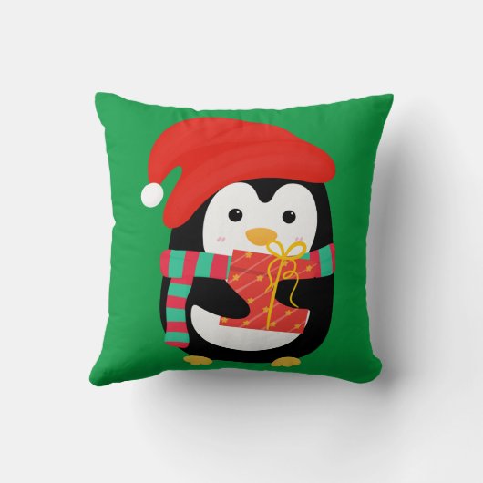 Cute Gepersonaliseerd Red Penguin-kerstKinderen Kussen (Achterkant)