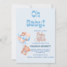 Cute Gepersonaliseerde Aquarel Teddybeer Jongen Sh Kaart