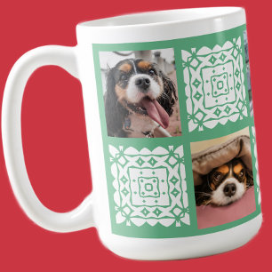 Cute Gepersonaliseerde Foto Groene Cadeau voor Hon Koffiemok
