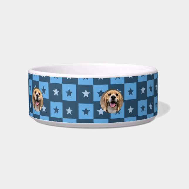 Cute Gepersonaliseerde Geïnitialiseerde Hond Moede Voerbakje (Rechts)