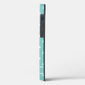 Cute gepersonaliseerde naam harten patroon turquoi Case-Mate iPhone case (Achterkant / Links)