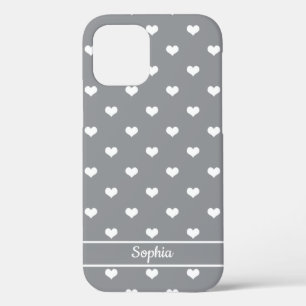 Cute gepersonaliseerde naam maakt patroon grijs Case-Mate iPhone case