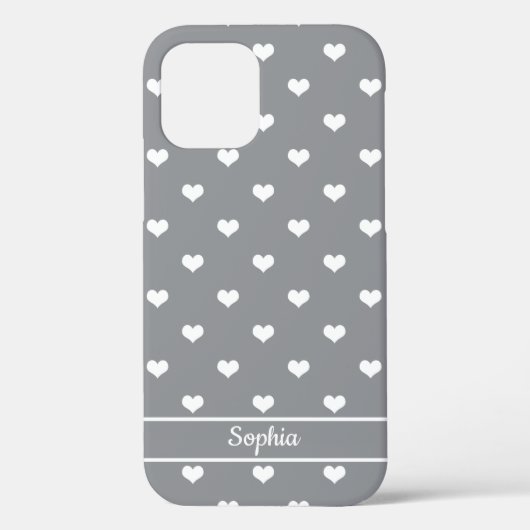 Cute gepersonaliseerde naam maakt patroon grijs Case-Mate iPhone case (Achterkant)