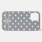 Cute gepersonaliseerde naam maakt patroon grijs Case-Mate iPhone case (Achterkant (horizontaal))