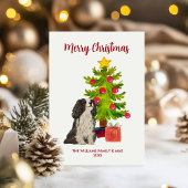 Cute Gepersonaliseerde Spaniel Hond Kerstmis Feestdagenkaart