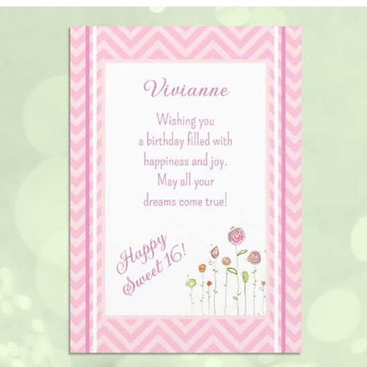 Cute, gepersonaliseerde Sweet 16 verjaardagskaart Kaart