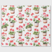 Cute geranium pots cadeaupapier (Vlak)