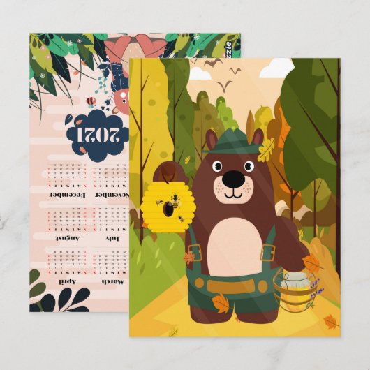 Cute German Beer Calendar Briefkaart (Voorkant / Achterkant)