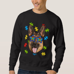 Cute German Shepherd Autism Puzzle Sunglazen Pupp Trui