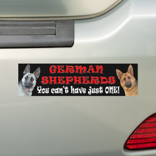 Cute German Shepherd Bumpersticker (Op auto)