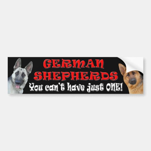 Cute German Shepherd Bumpersticker (Voorkant)