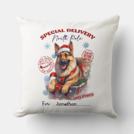 Cute German Shepherd Christmas Throw Pillow Kussen