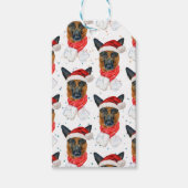 Cute German Shepherd Dog Christmas Pattern Cadeaulabel (Voorkant)