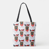 Cute German Shepherd Dog Christmas Pattern Tote Bag (Achterkant)
