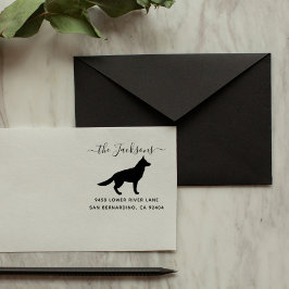 Cute German Shepherd Dog Family Return Address Rubberstempel