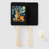 Cute German Shepherd Dog Halloween Jack O Lantern Handwaaier (Voorkant en achterkant)