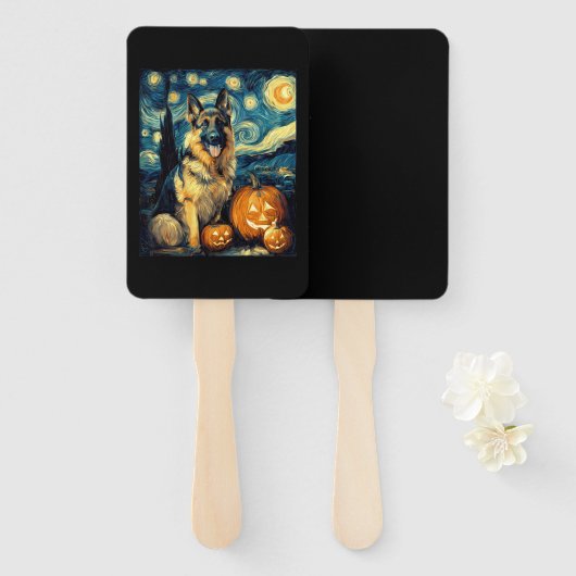 Cute German Shepherd Dog Halloween Jack O Lantern  Handwaaier (Voorkant en achterkant)