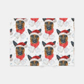 Cute German Shepherd Dog Kerstmis Pattern Fleece Deken (Voorkant (Horizontaal))