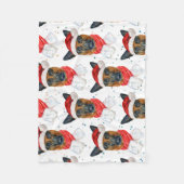 Cute German Shepherd Dog Kerstmis Pattern Fleece Deken (Voorkant)