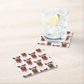 Cute German Shepherd Dog Kerstmis Pattern Kartonnen Onderzetters (Insitu)