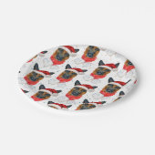 Cute German Shepherd Dog Kerstmis Pattern Papieren Bordje (Gekanteld)