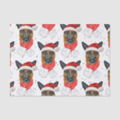 Cute German Shepherd Dog Kerstmis Pattern Tissuepapier (Voorkant)