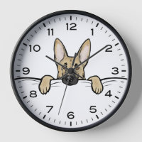 Cute German Shepherd Dog met cijfers en minuten