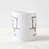 Cute German Shepherd Dog Tucked in Bed Grote Koffiekop (Voorkant)