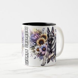 Cute German Shepherd Dog Tweekleurige Koffiemok