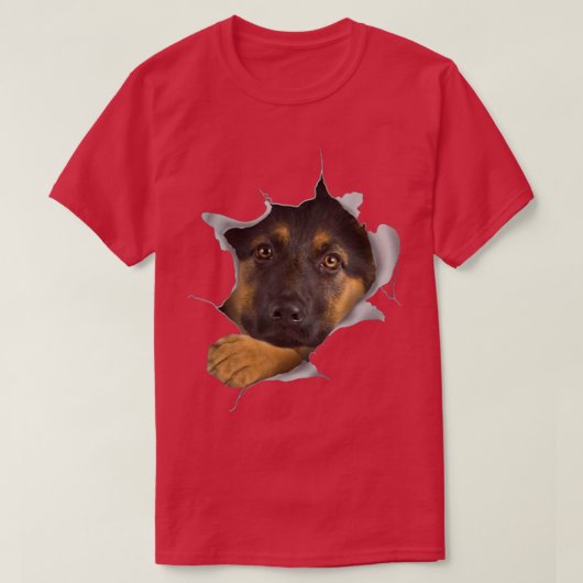 Cute German Shepherd Face Inside German Shepherd P T-shirt (Design voorkant)