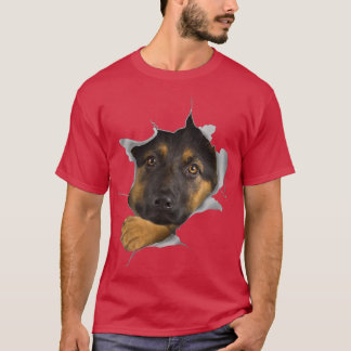 Cute German Shepherd Face Inside German Shepherd P T-shirt