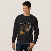 Cute German Shepherd Face Inside Trui (Voorkant volledig)
