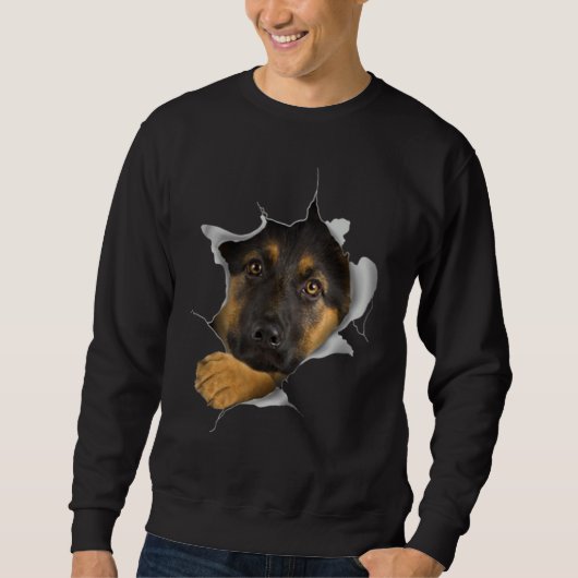 Cute German Shepherd Face Inside Trui (Voorkant)