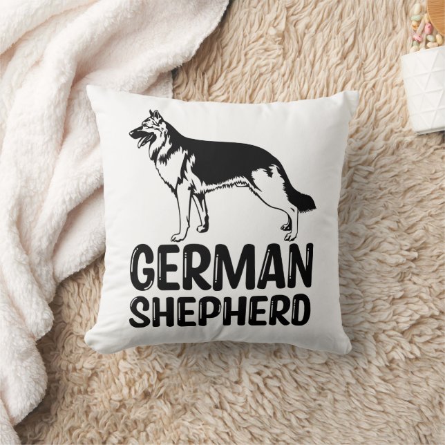 Cute German Shepherd Gift Black White Puppy Dog Kussen (Deken)