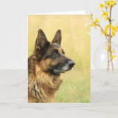 Cute German Shepherd  Greeting Cards Kaart (Gele Bloem)