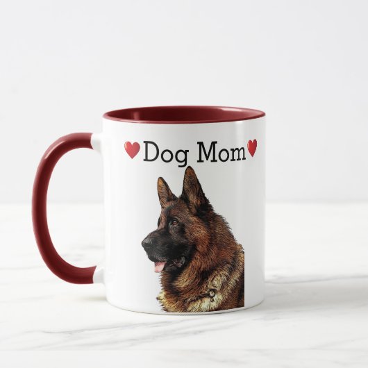Cute German Shepherd Heart Dog mam Puppy Mok (Links)
