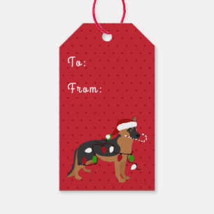 Cute German Shepherd kerstcadeautags Cadeaulabel
