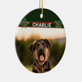 Cute German Shepherd Name and Photo Kerstmis Keramisch Ornament (Rechts)