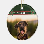 Cute German Shepherd Name and Photo Kerstmis Keramisch Ornament (Links)