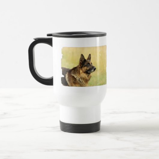 Cute German Shepherd Plastic Travel Mug Reisbeker (Links)