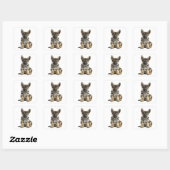 Cute German Shepherd Puppy Cartoon Dog Vierkante Sticker (Vel)