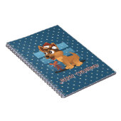 Cute German Shepherd puppy Cartoon Starry muted Notitieboek (Rechterzijde)