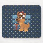 Cute German Shepherd puppy Cartoon Starry night Muismat (Voorkant)